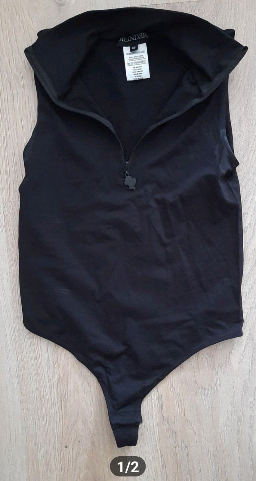 Zwarte mouwloze body met rits Reinders, Kleding | Dames, Zwart, Ophalen of Verzenden, Zo goed als nieuw, HENDER