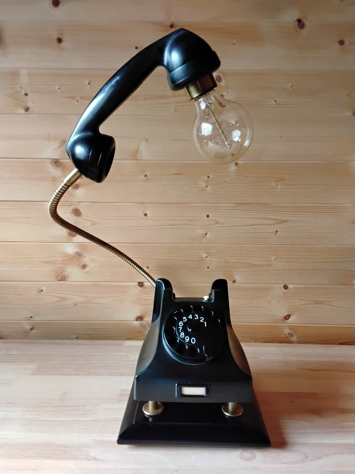 vintage telefoon lamp, Ophalen of Verzenden, Vintage