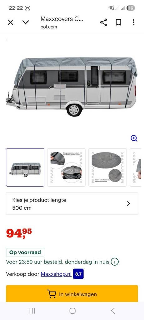 Maxxcovers Caravan/Camper Dakhoes 500x300cm, Ophalen of Verzenden, Nieuw