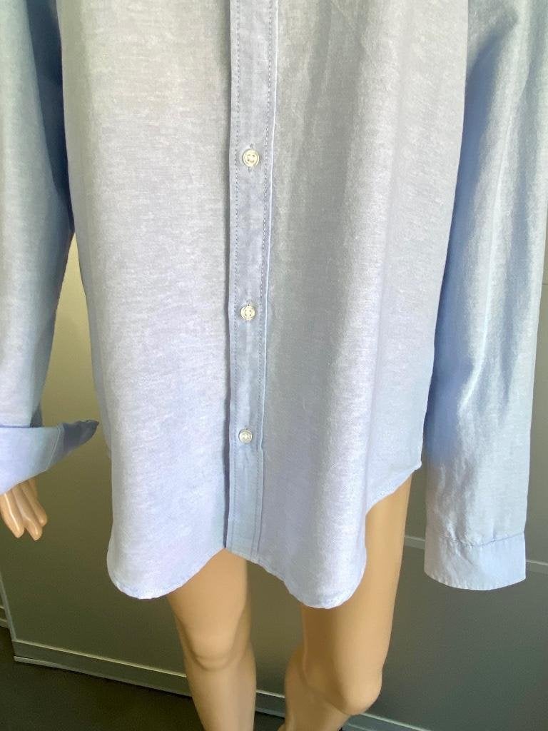 J435 Nieuw: katoenen blouse maat L=42/44 licht blauw, Kleding | Dames, Blauw, Maat 42/44 (L), Nieuw, Ophalen of Verzenden
