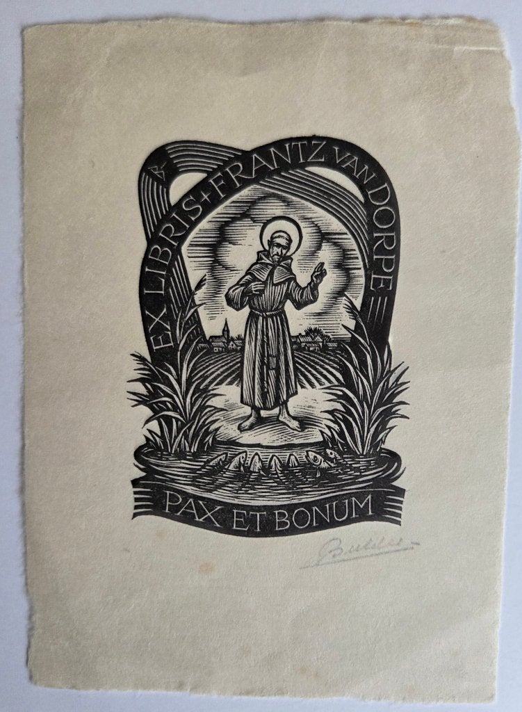 Exlibris / Ex libris Nico Bulder, 1957, Antonius van Padua, Antiek en Kunst, Verzenden