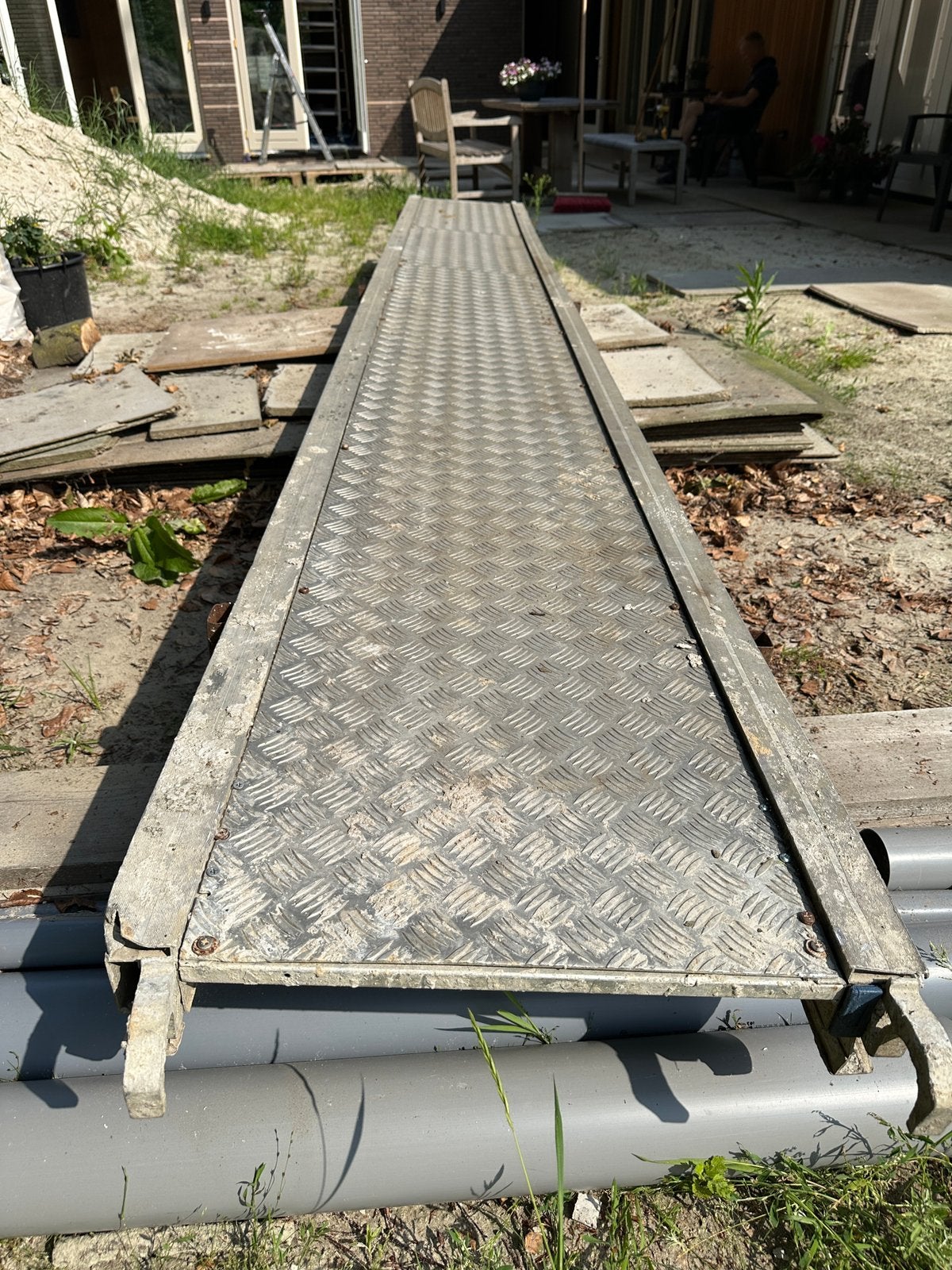 Aluminium loopbrug 5 meter, Doe-het-zelf en Verbouw, Ophalen, Gebruikt, Overige typen, 5 meter of hoger