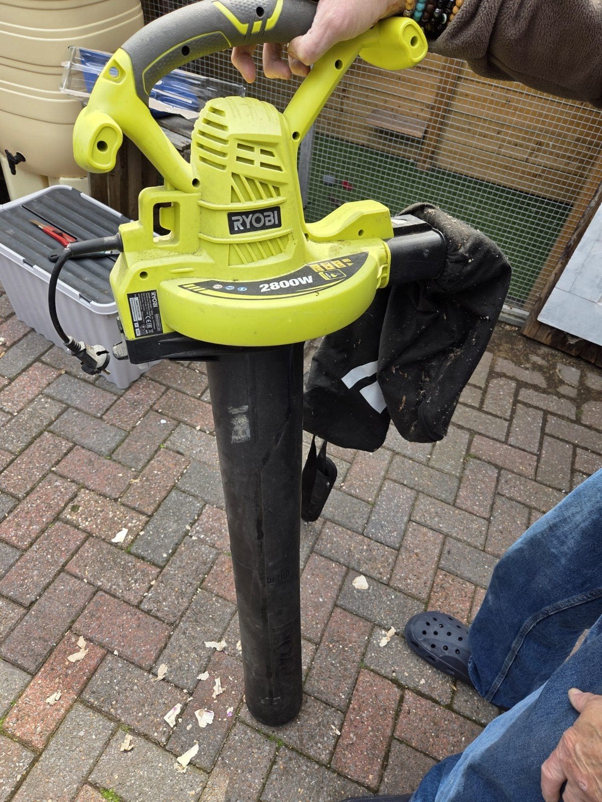 Ryobi RBV2800CSV Bladblazer/Bladzuiger 2800W, Tuin en Terras, Ophalen, Gebruikt, Met opvangzak, Handgedragen