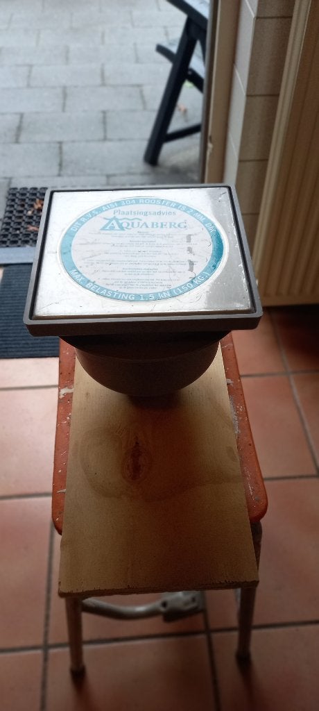 RVS Vloerput “Aquaberg” 200x200 mm., Ophalen, Nieuw, Minder dan 2 meter, 80 mm of meer