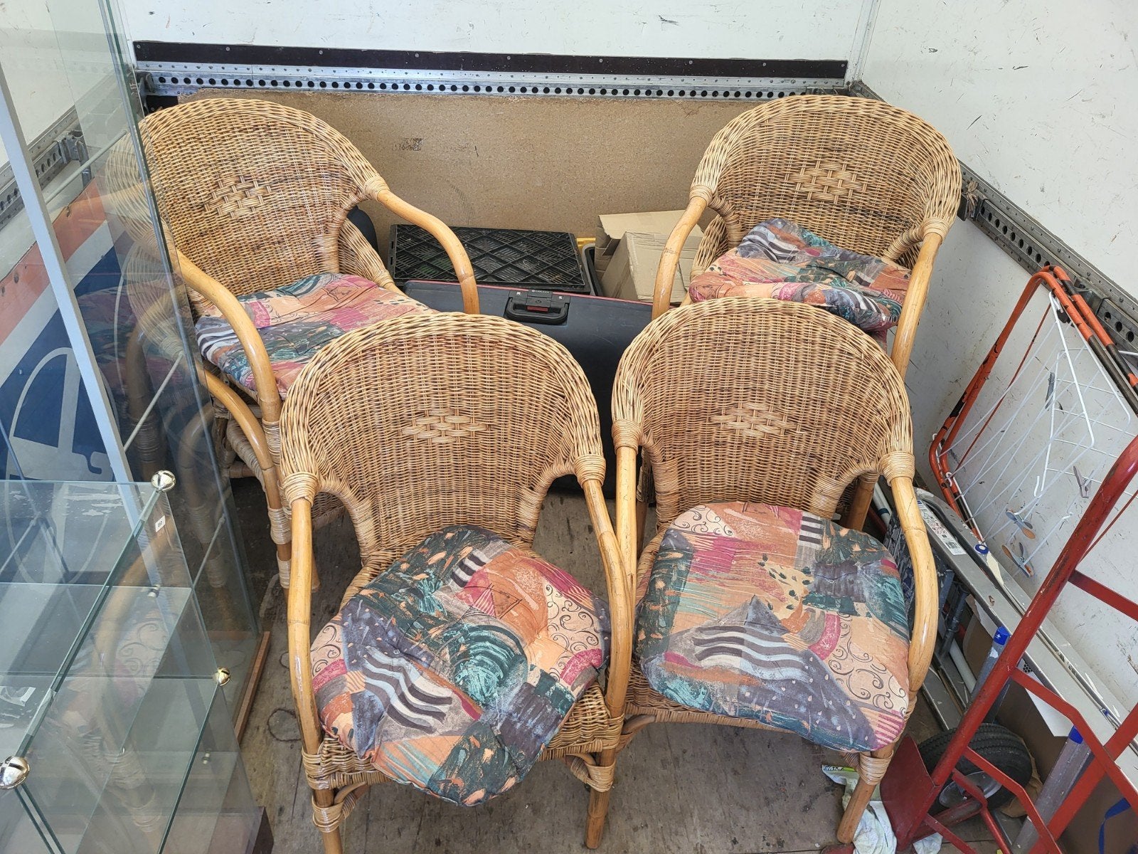 4x Rotan stoelen, Kringloop Laares, Bruin, Ophalen of Verzenden, Zo goed als nieuw