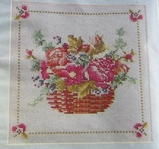 Borduurpatroon  Bloemen in mand nr 4166 do, Verzenden, Zo goed als nieuw, Handborduren, Patroon