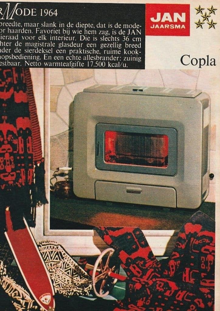 Retro reclame 1964 Jan Jaarsma Copla kachel slank, Verzenden, Overige typen