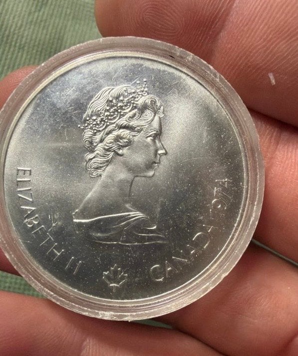 Canadese Olympische munt Montreal 1976 - Elizabeth II, Ophalen of Verzenden, Losse munt, Zilver