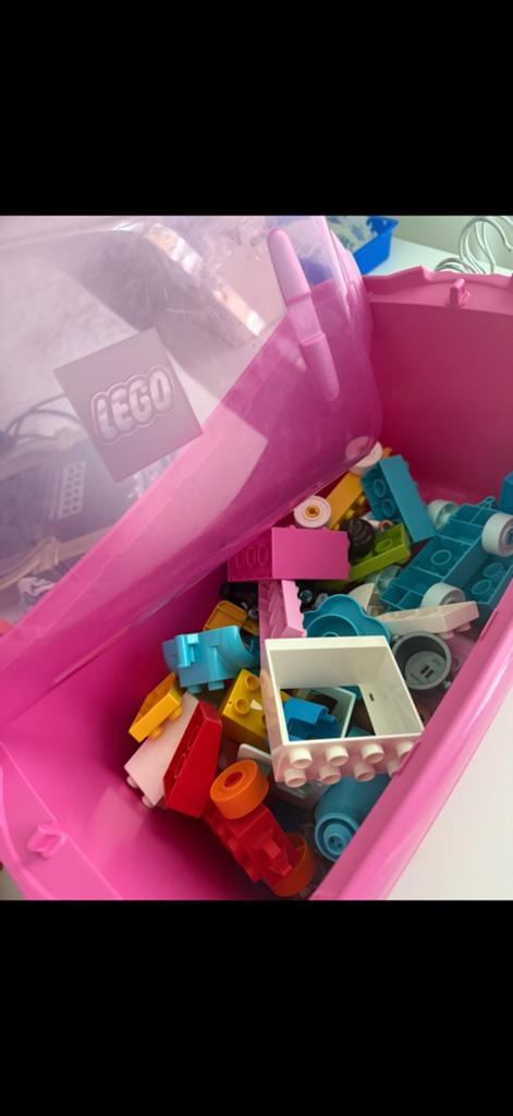 LEGO Duplo Roze Opbergdoos met Bouwstenen, Ophalen of Verzenden, Zo goed als nieuw, Overige merken