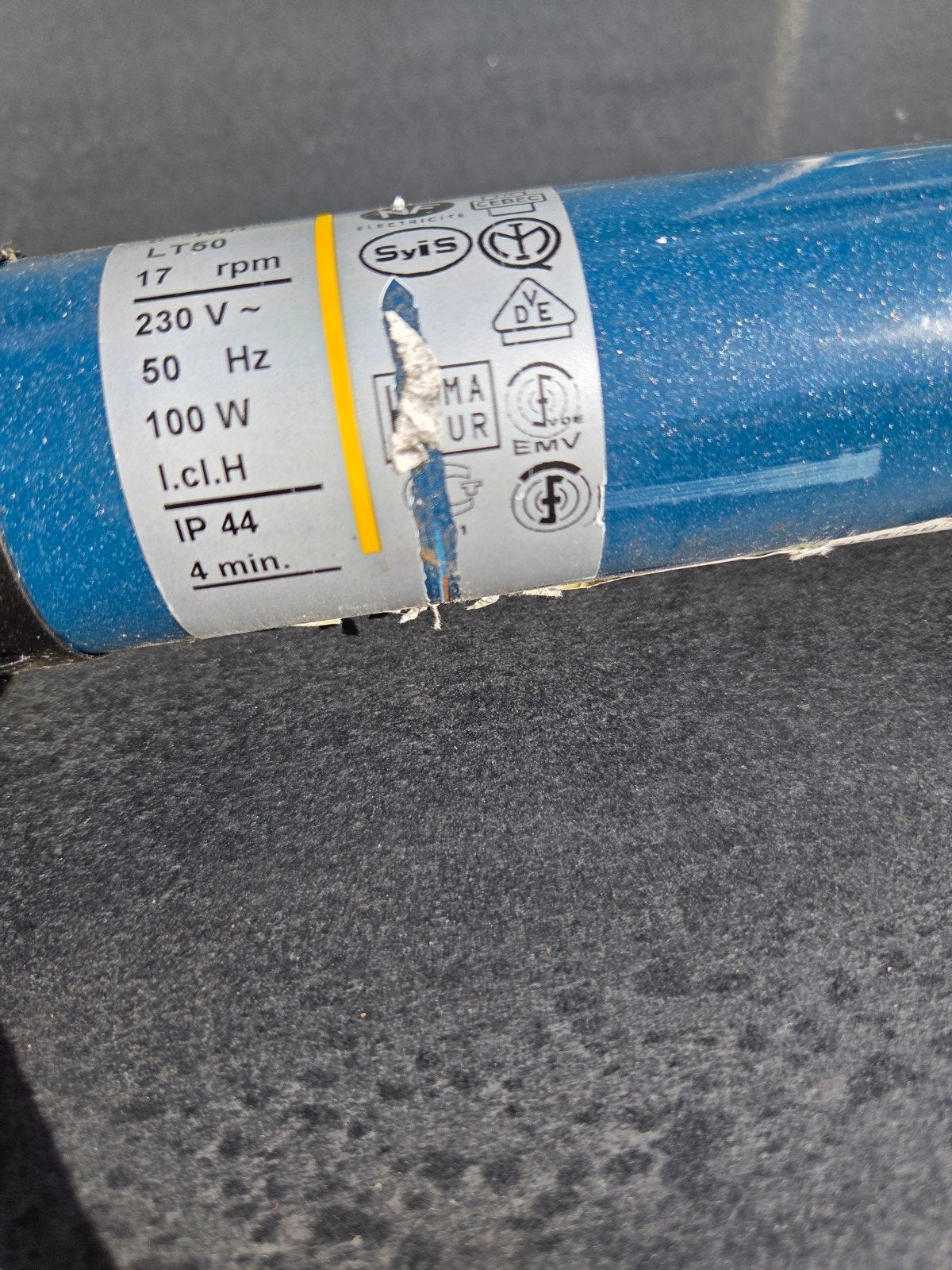 Smofy Motor LT50 17 rpm 230V 100W IP44, Doe-het-zelf en Verbouw, Motoren, Ophalen of Verzenden, Gebruikt, Elektromotor, Minder dan 1400 rpm