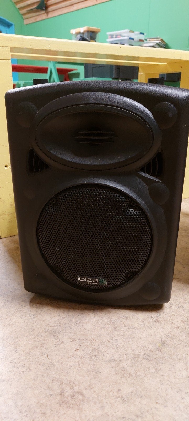Ibiza Sound Party Speakerset met 4 microfoons en kabels, Gebruikt, Overige typen, Inclusief kabels, Ophalen