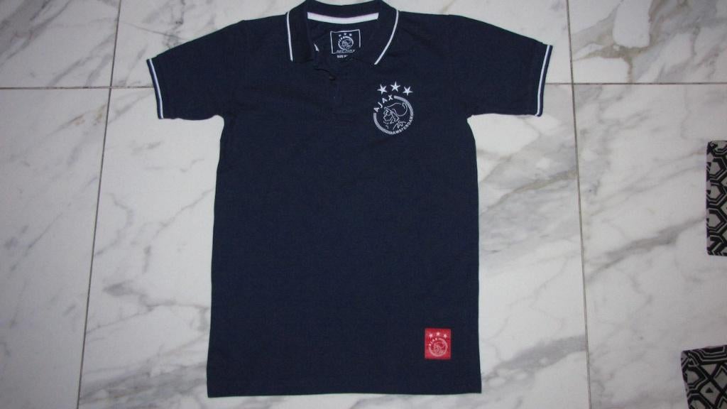 152-158 AJAX zwarte polo, Ophalen of Verzenden, Zo goed als nieuw, Jongen, Shirt of Longsleeve