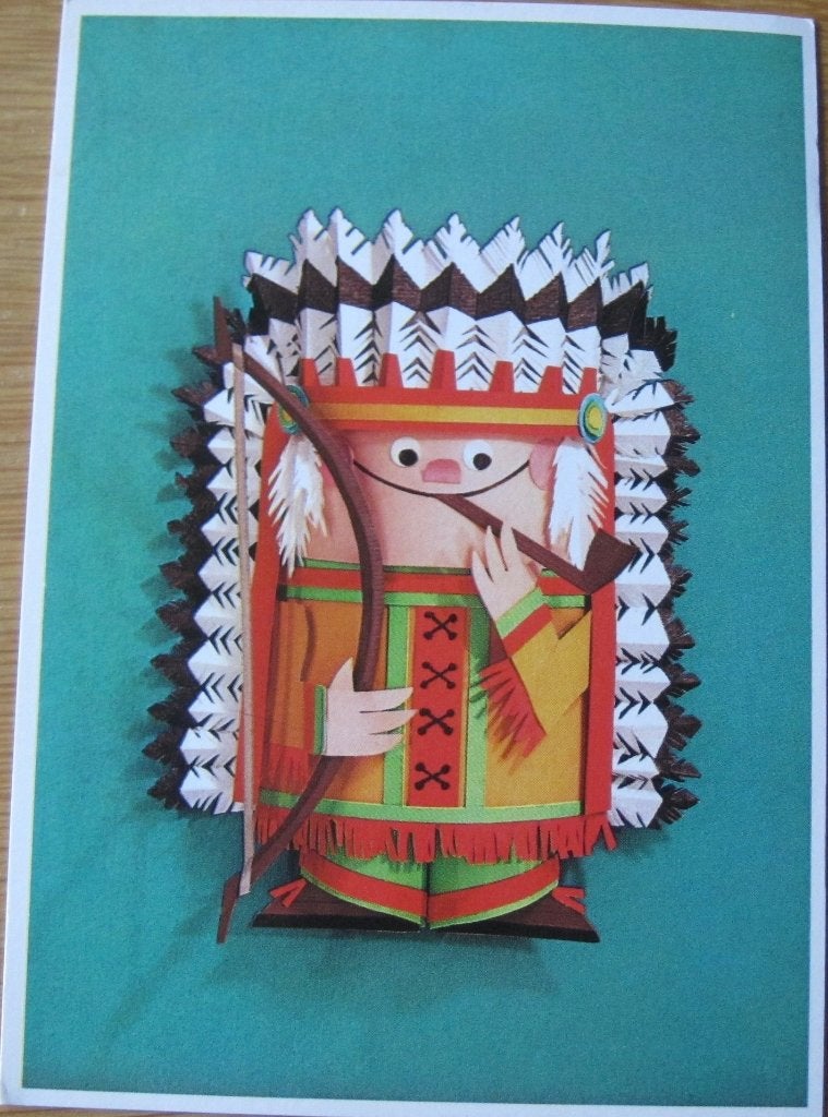 voor het kind - indiaan met boog - 1976 - nieuw, Verzenden, 1960 tot 1980, Ongelopen, Overige thema's