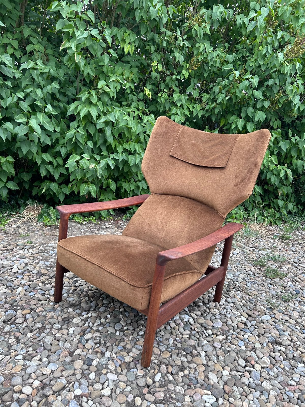 Sven Ivar Dysthe design fauteuil mid century vintage design, Ophalen, Gebruikt, Hout, 75 tot 100 cm