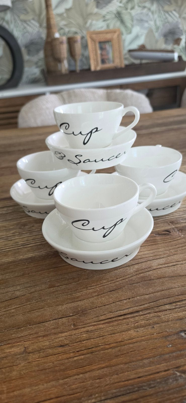 Riviera Maison cup of saucer set - 4 stuks, Ophalen, Overige merken, Keramiek, Zo goed als nieuw