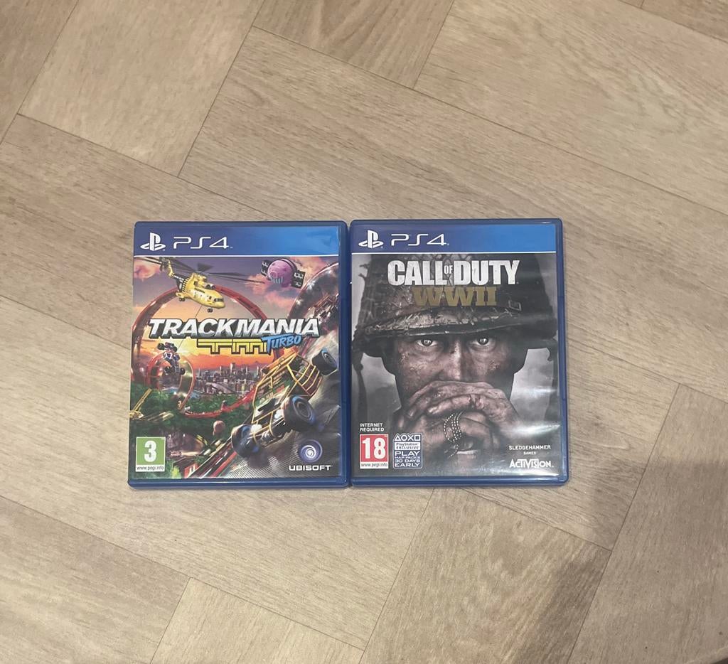 PS4 Games: Call of Duty WWII & Trackmania Turbo, Spelcomputers en Games, Games | Sony PlayStation Vita, Ophalen of Verzenden, Zo goed als nieuw