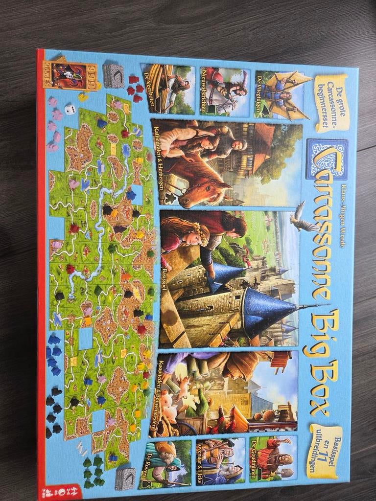 Carcassonne Big Box - Basisspel en 11 uitbreidingen, Vijf spelers of meer, Ophalen, Zo goed als nieuw, 999 Games