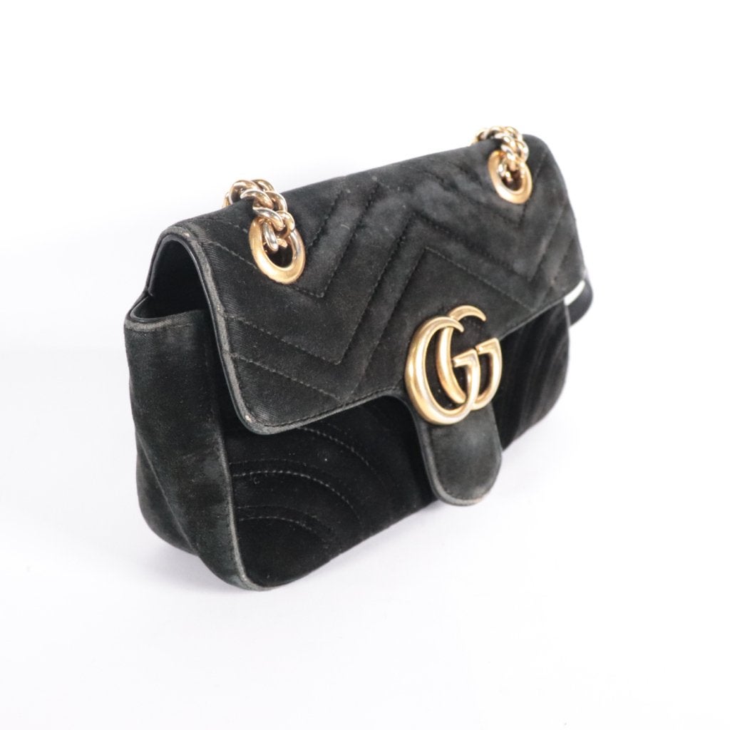 Gucci 445744 GG Marmont Mini Velvet Bag Black, Gucci, Gebruikt, Support@gucci.com, 30 Avenue Montaigne
75008 Paris