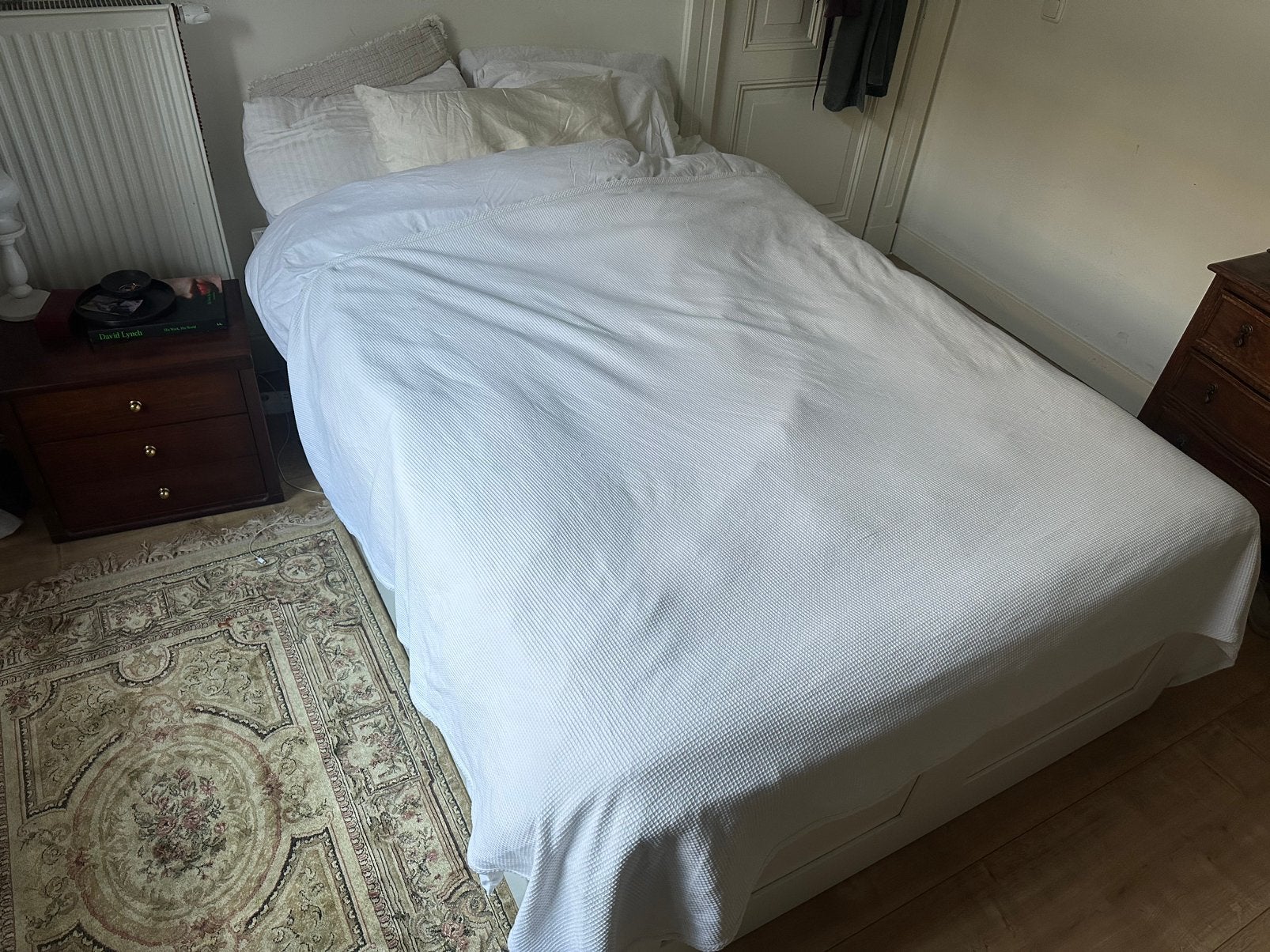 IKEA BRIMNES bed 160x200 cm – wit, met opberglades, Ophalen, Gebruikt, Wit, Tweepersoons