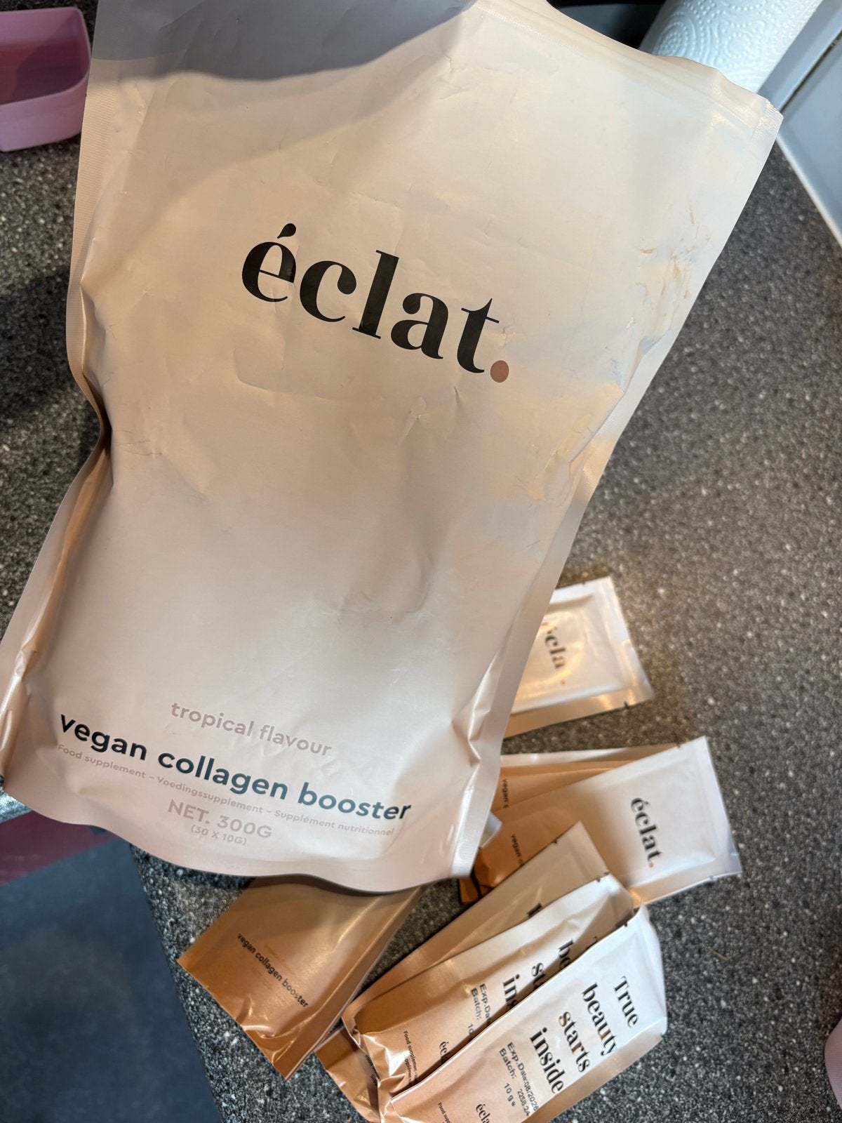 Eclat Vegan Collagen Booster - 20 zakjes (Tropical Flavour), Ophalen of Verzenden, Nieuw, Poeder of Drank