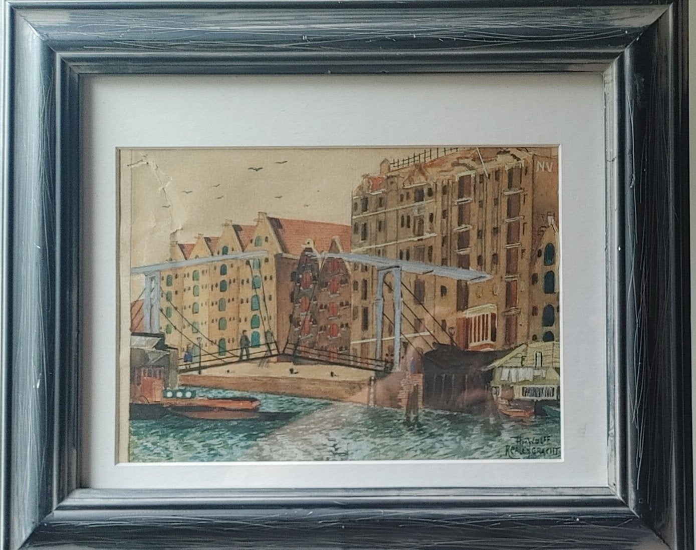 UNIEK De Realengracht in Amsterdam-Cor de Wolff-(1889-1963), Ophalen of Verzenden