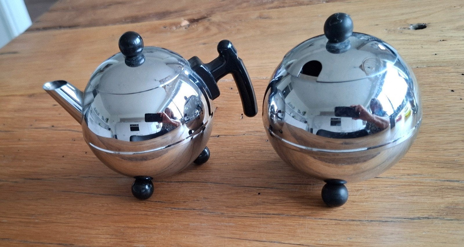 vinrage Bredemeijer Duet Bella Ronde theepot en suikerpot, Antiek en Kunst, Ophalen