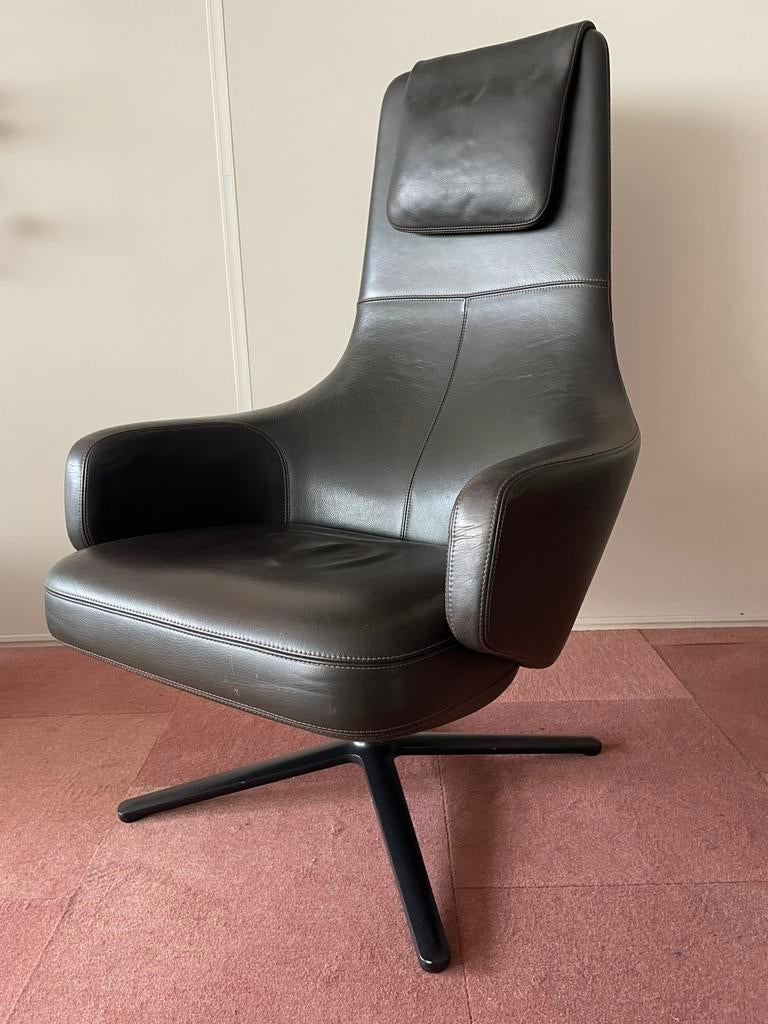 Vitra Repos Leer bruin, Gebruikt, Design, Ophalen of Verzenden, Leer