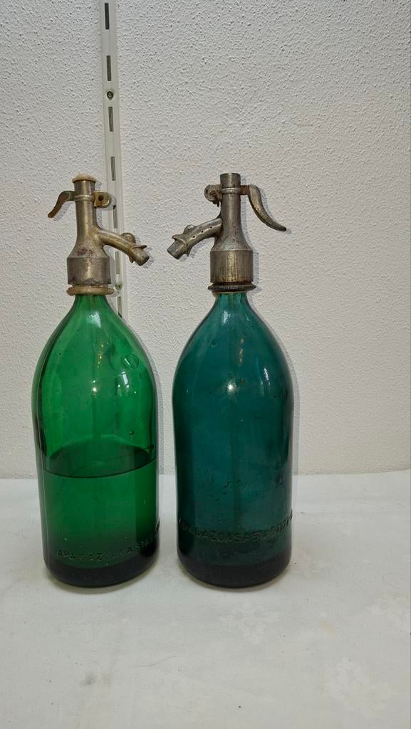 Vintage sodafles Sifons: Groene Glazen Flessen, Antiek en Kunst, Antiek | Glas en Kristal, Ophalen of Verzenden