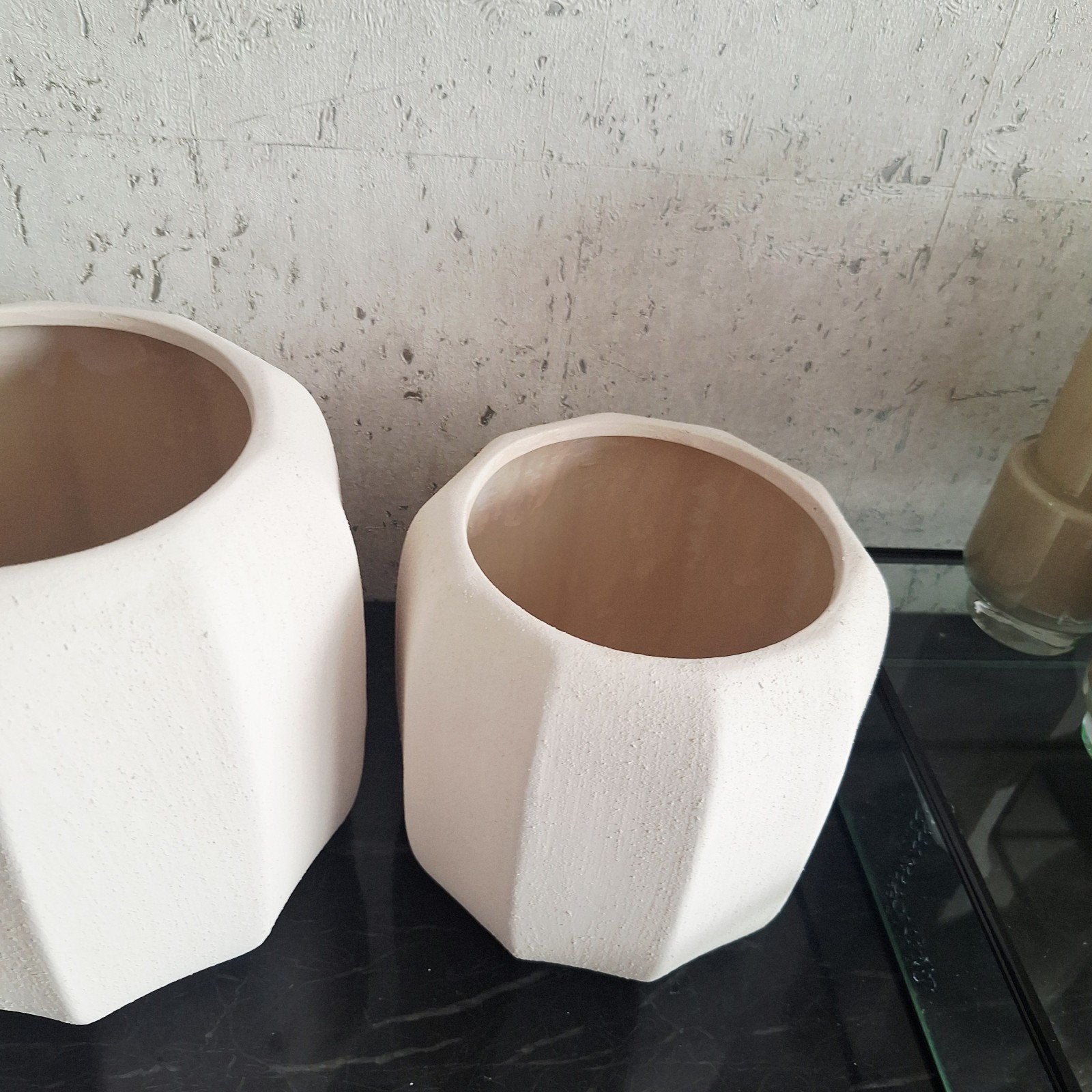 Super mooie set potten bloempotten ruw steen, Nieuw, Ophalen of Verzenden, X, X