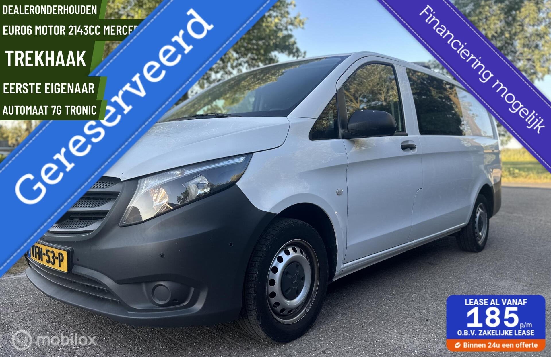 Mercedes Vito 114 CDI Lang 2143cc Euro6 automaat Nav. airco, Auto's, Automaat, Gebruikt, 4 cilinders, Wit