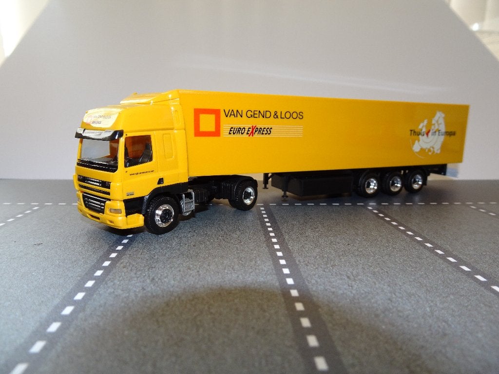 871 herpa daf cf van gend en loos dhl oplegger 1:87 truck, Ophalen of Verzenden, Zo goed als nieuw, Bus of Vrachtwagen, Herpa