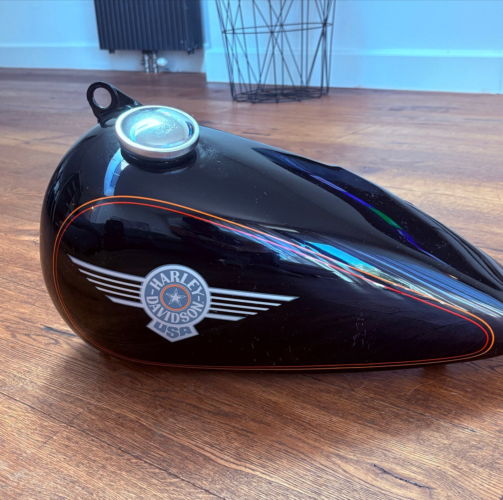 Harley-Davidson benzinetank - Zwart met logo, Motoren, Ophalen of Verzenden, Gebruikt
