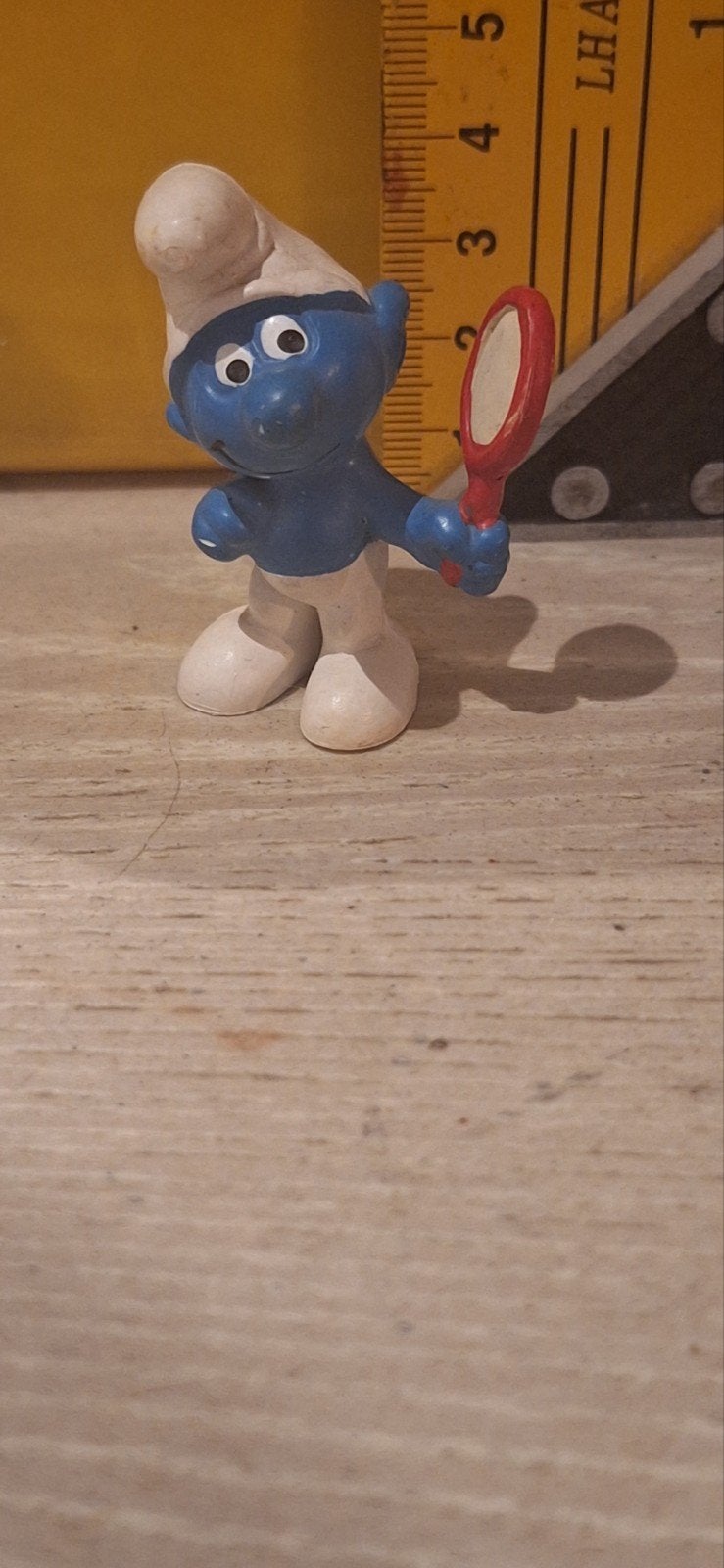 Smurf poppetje met spiegel (001), Verzamelen, Duitsland, Verschillende Smurfen, ., Ophalen of Verzenden
