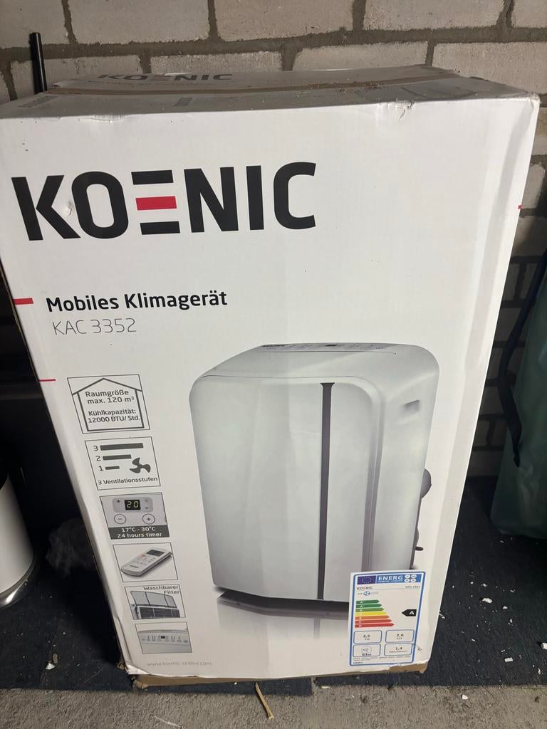 Koenic KAC 3352 Mobiele Airconditioner Wit - Nieuw, Witgoed en Apparatuur, Airco's, Nieuw, 3 snelheden of meer, Ophalen of Verzenden