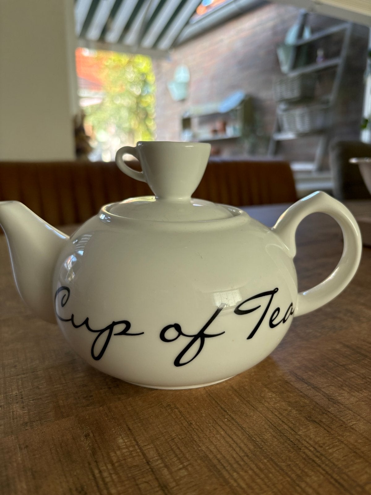 Riviera Maison Theepot - Cup of Tea, Zo goed als nieuw, Steen/keramiek, Wit, Riviera Maison