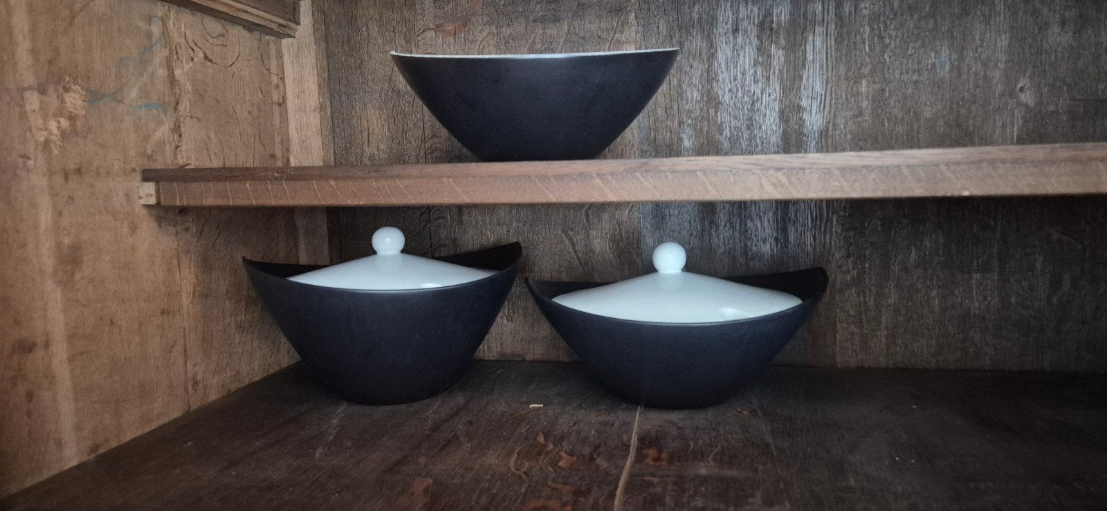 Vintage Regina Gouda Floris Meydam servies- zwart/wit, Ophalen of Verzenden