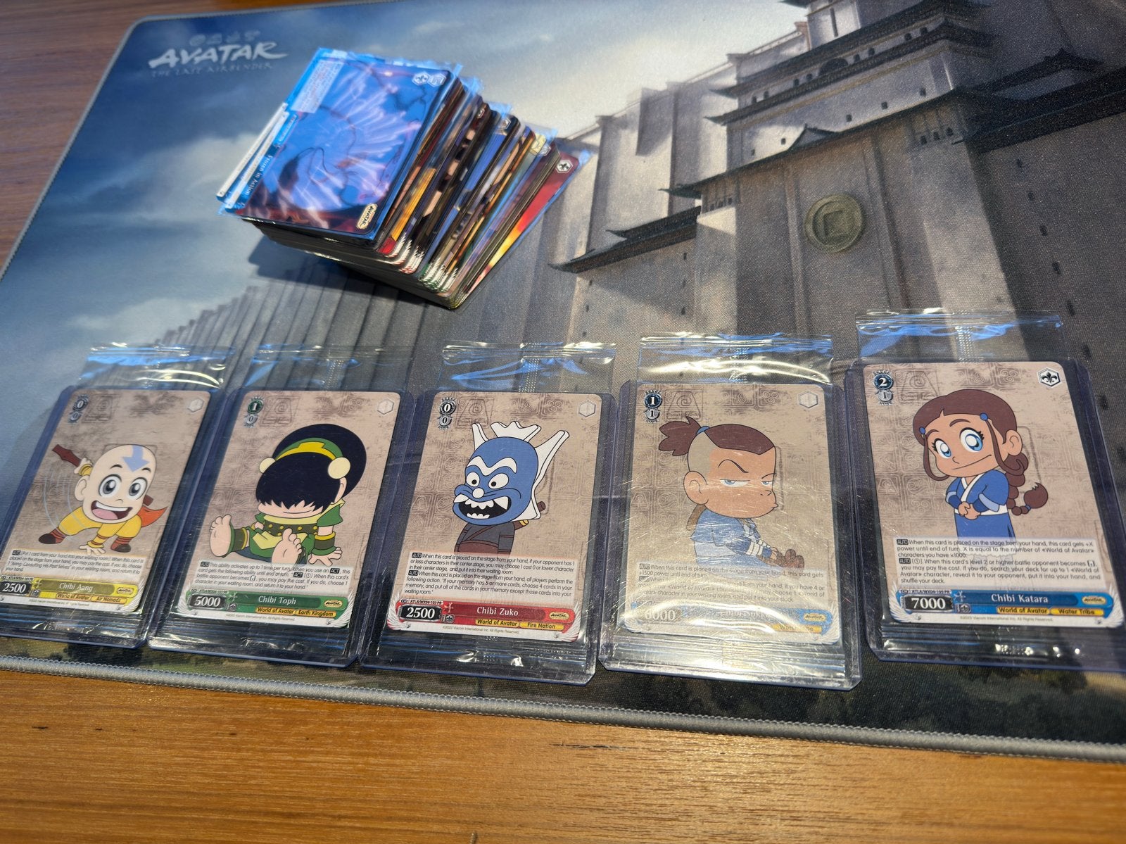 Avatar Weiss Schwarz: Complete Base Set & Chibi Promo's, Ophalen of Verzenden, Zo goed als nieuw, Meerdere kaarten, Foil