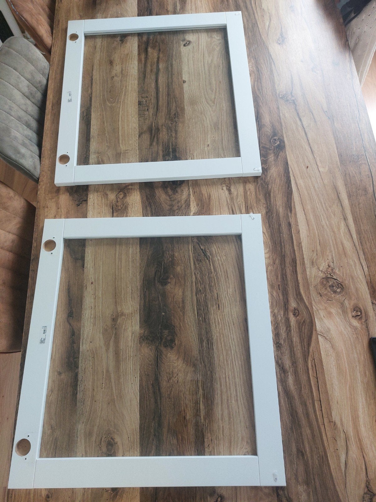 IKEA SINDVIK Glasdeur wit/helder glas 60x64 cm (2 stuks), Ophalen, Modern, Scandinavisch, Glas, 50 tot 100 cm