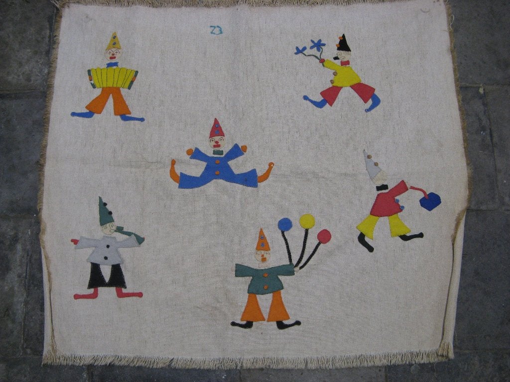kinderkamer vintage kleedje baby kleurig, Kinderen en Baby's, Gebruikt, Overige merken, Kleed of Kussen, Ophalen of Verzenden