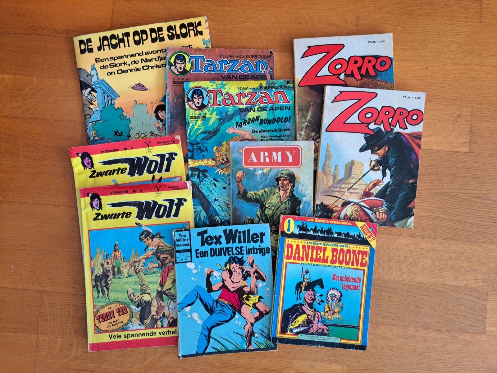 Stripboeken: Zorro, Tarzan, Zwarte Wolf, Daniel Boone, Meerdere stripboeken, Ophalen, Gelezen