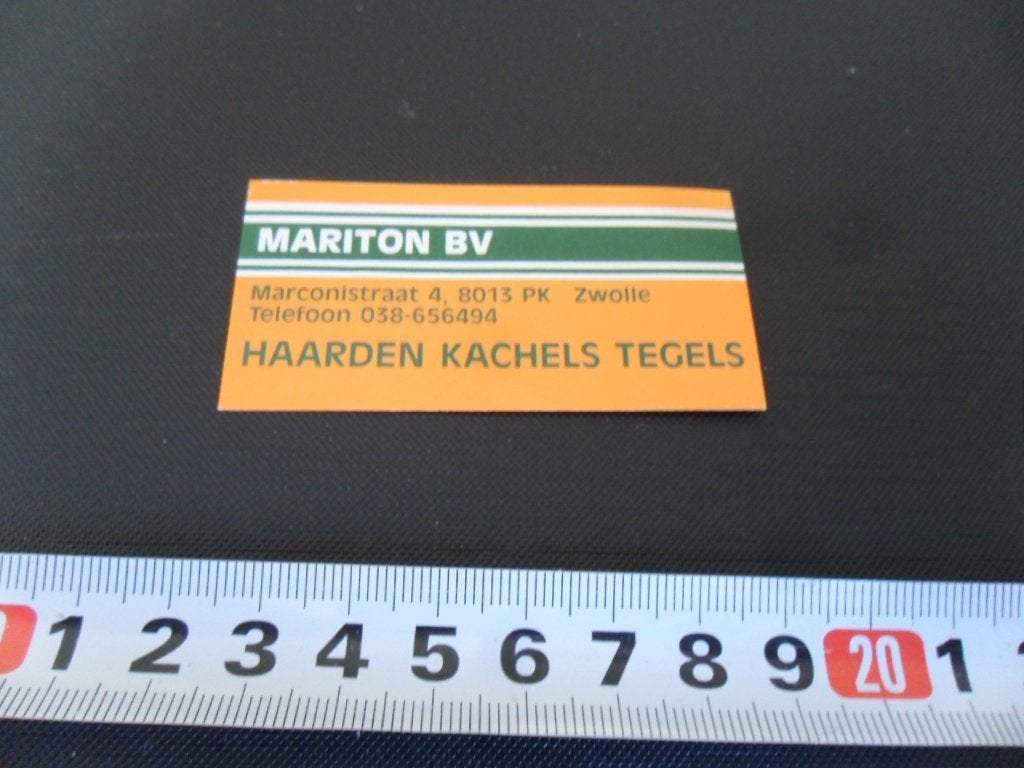 sticker zwolle MARITON BV haarden kachels tegels marconistr*, Ophalen, Zo goed als nieuw