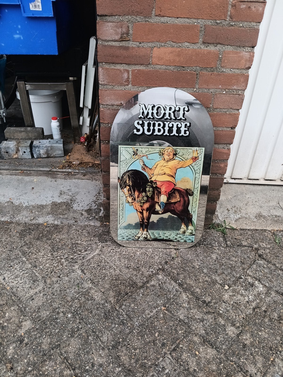 Mort Subite spiegel - Vintage reclamebord, Antiek en Kunst, Ophalen of Verzenden