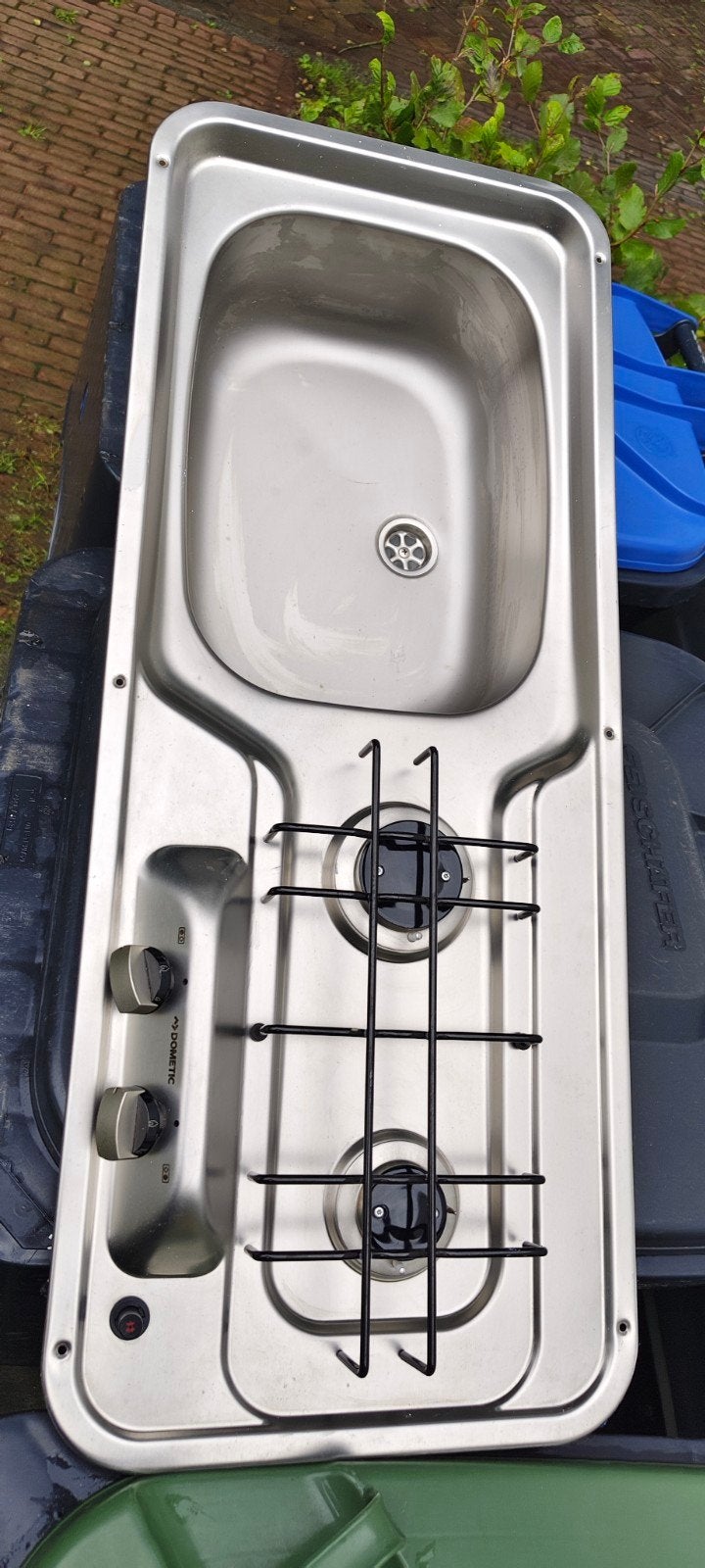 Camper gasfornuis/spoelbak met toebehoren, Ophalen, Gebruikt