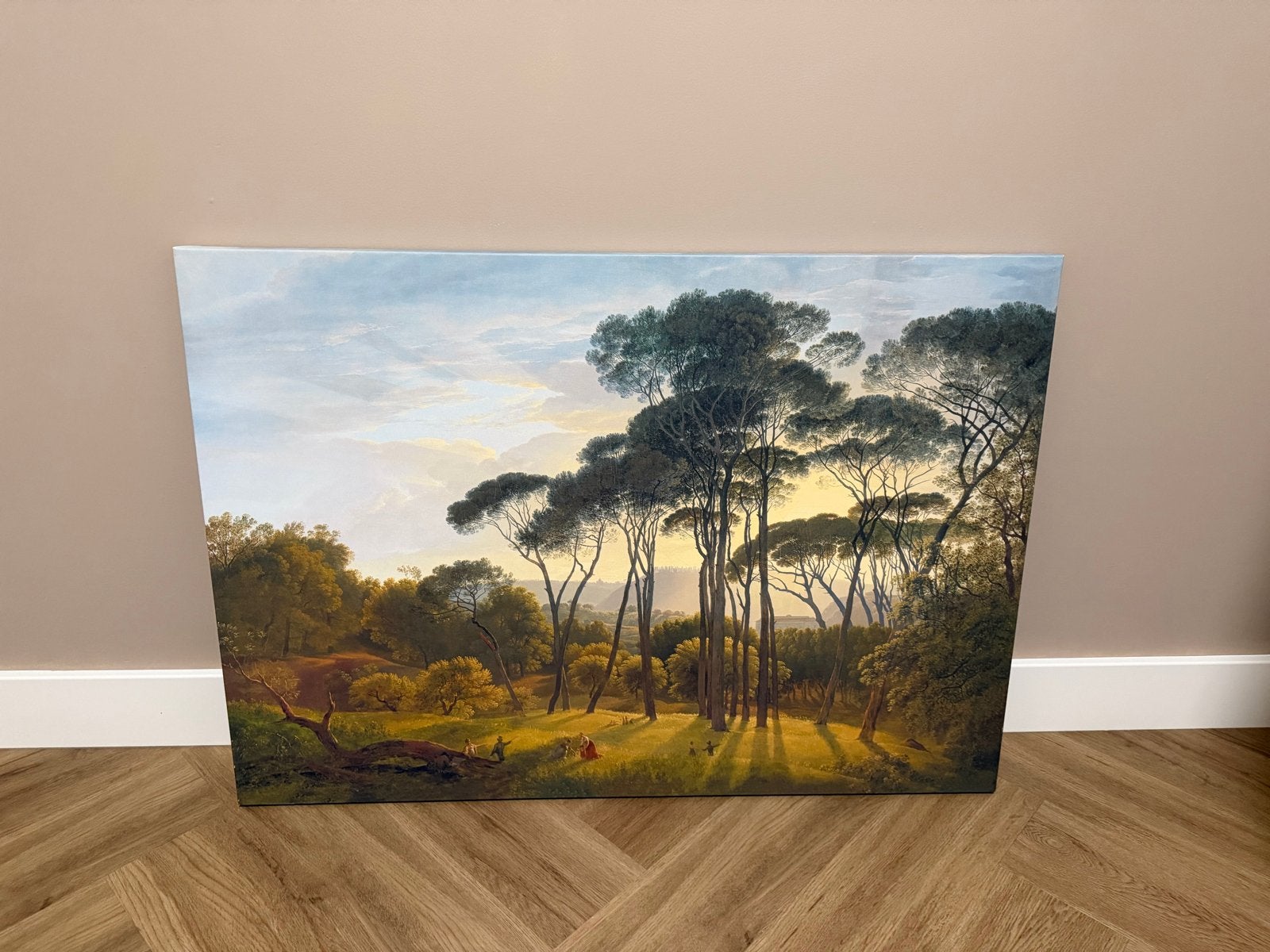 Italiaans Landschap met Parasoldennen (1807) - Canvas, Ophalen