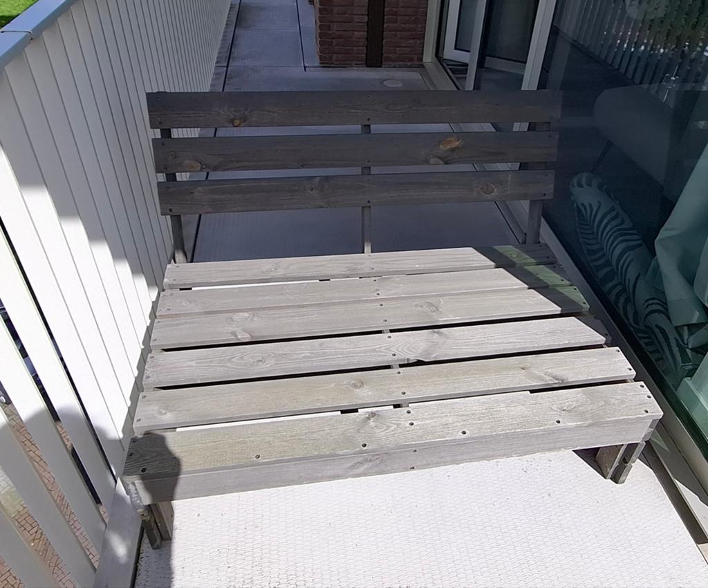Houten tuinbank met kussens, Tuin en Terras, Tuinbanken, Ophalen, Gebruikt, Hout
