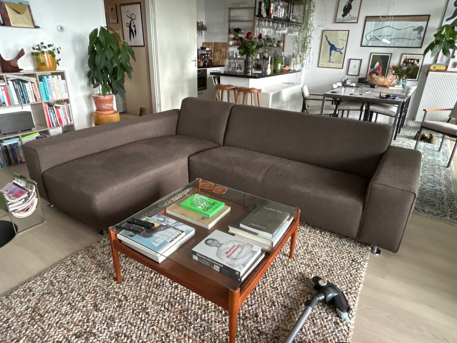 Comfortabele Hoekbank - Bruin Stof, Huis en Inrichting, Ophalen, 250 tot 300 cm, Gebruikt, Hoekbank
