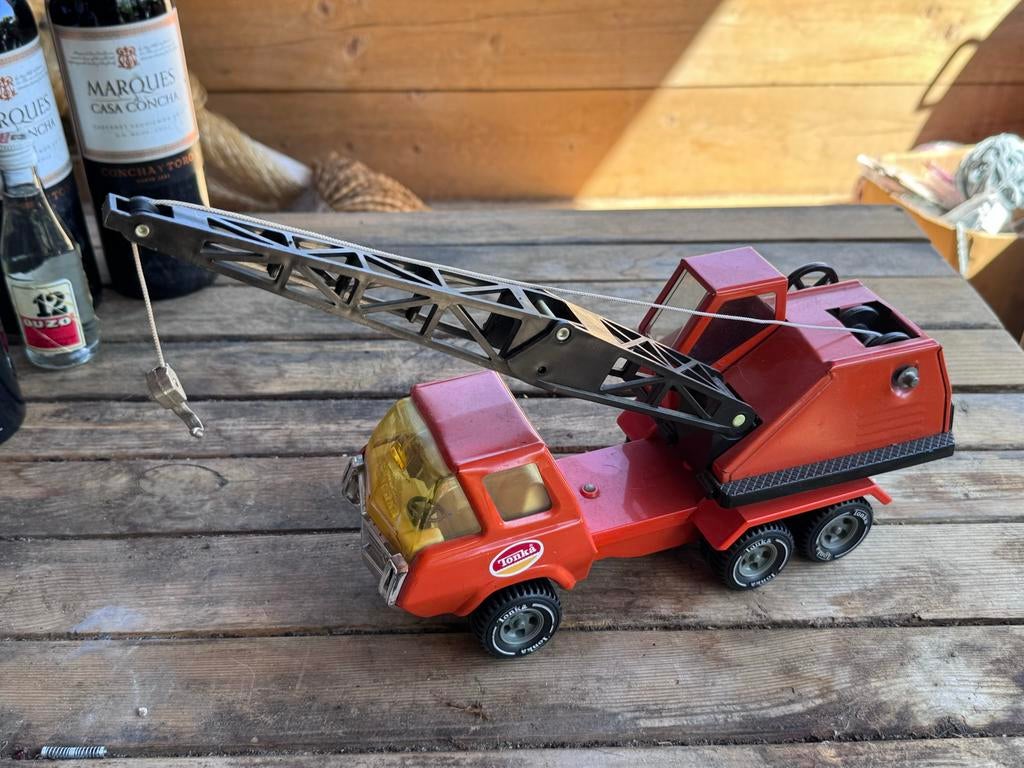Vintage Tonka Kraanwagen - Speelgoed, Kinderen en Baby's, Speelgoed | Speelgoedvoertuigen, Ophalen of Verzenden, Gebruikt