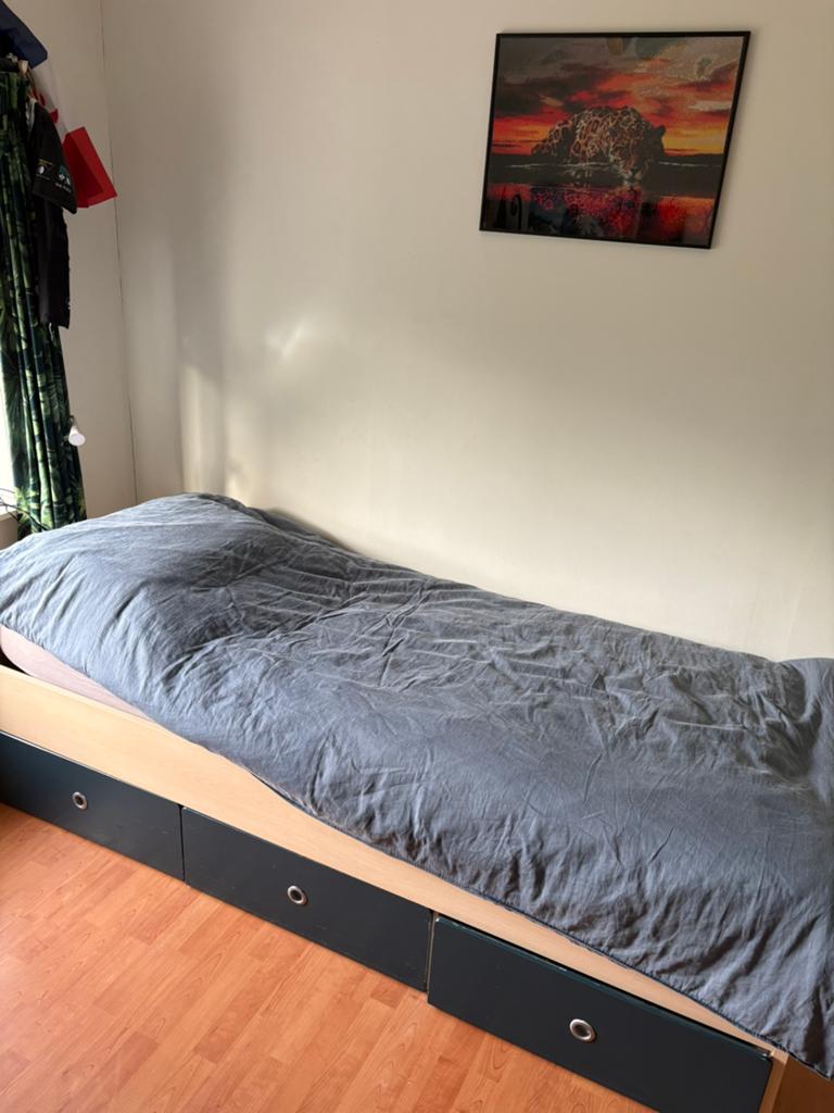 Eenpersoonsbed, Gebruikt, 90 cm, Eenpersoons, Wit