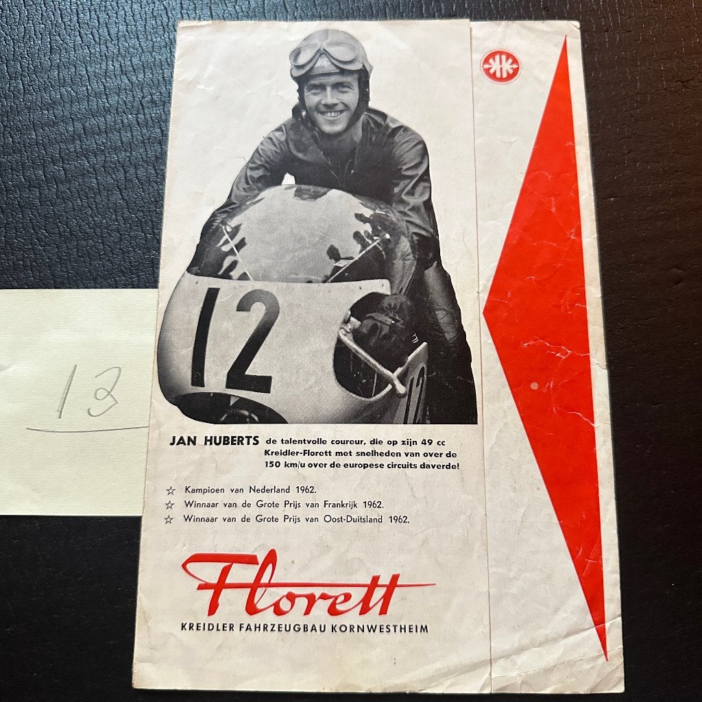 #13) KREIDLER Florett - 1962 - Bromfiets Folder, Verzenden, Gelezen, Folder