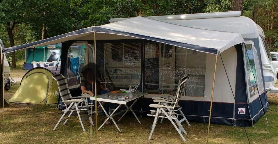 Dorema Multinova Exel. Maat 11 blauw compleet + extra luifel, Caravans en Kamperen, Voortenten en Luifels, Ophalen, Zo goed als nieuw